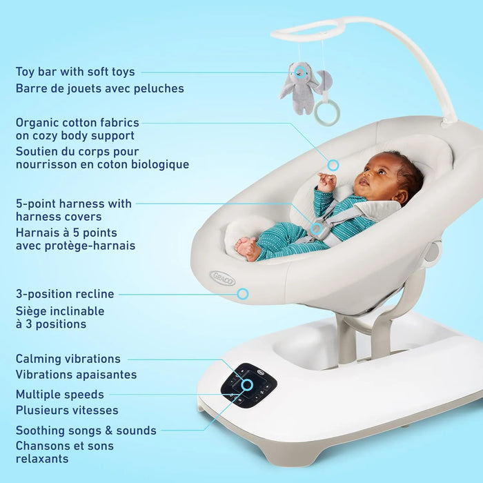 Graco® SmartSense Soothing Baby Swing with Cry Detection Technology