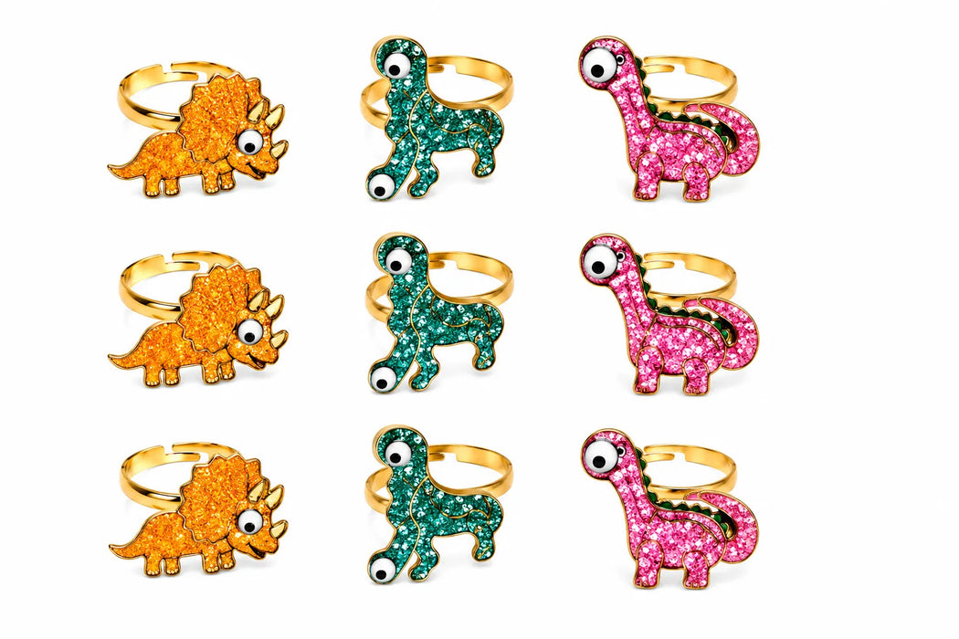 Great Pretenders® Boy's Adjustable Dinosaur Spinner Fidget Rings Ages 3+