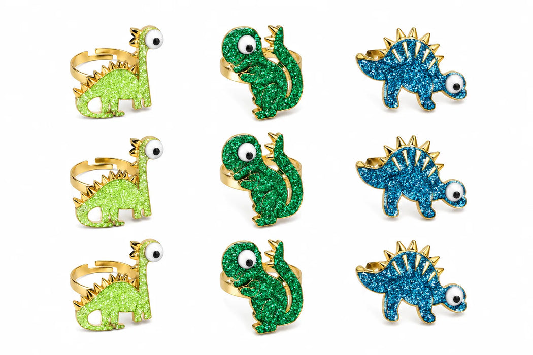 Great Pretenders® Boy's Adjustable Dinosaur Spinner Fidget Rings Ages 3+