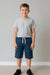 Green Jeans® - Green Jeans® Boys' Blue Denim Cargo Shorts with White Drawstring (7-16)