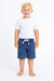 Green Jeans® - Green Jeans® Boys' Blue Denim Cargo Shorts with White Drawstring