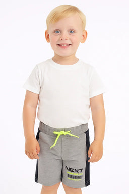Green Jeans® - Green Jeans® Boys' Grey Sports Shorts with Black Side Panels & Neon Drawstring