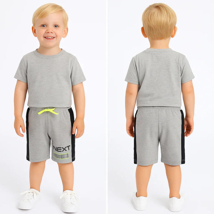 Green Jeans® - Green Jeans® Boys' Grey Sports Shorts with Black Side Panels & Neon Drawstring