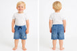Green Jeans® - Green Jeans® Boys' Light Blue Denim Shorts with Surfing Patch and Navy Drawstring