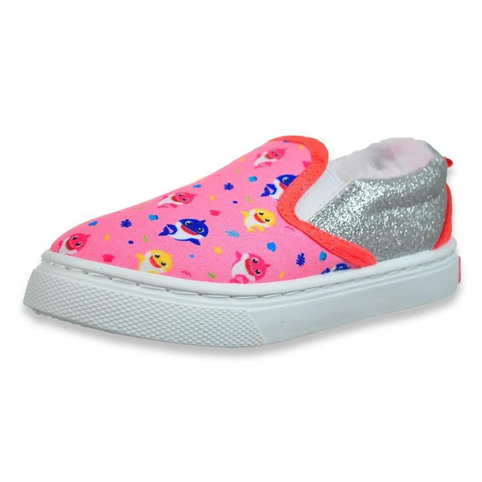 Ground Up - Ground Up Baby Shark Toddler Girls Fur-lined Canvas Shoes
