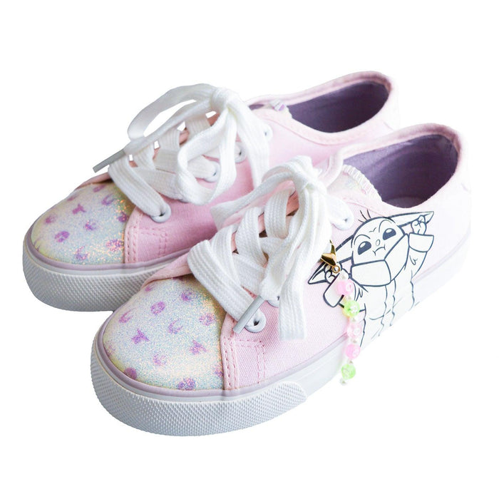 Ground Up - Ground Up Star Wars Grogu Lace-up Girls Canvas Shoes - Sizes 11 to 13