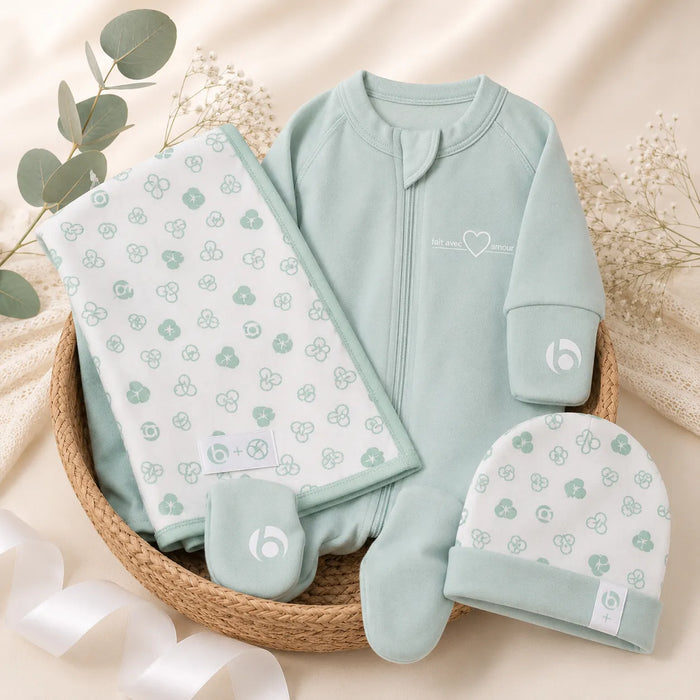 Nasri® Groupe Beaucage® 4-Piece Newborn Gift Set | Preemie & Newborn Sizes/ Aqua Foam