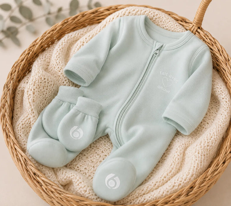 Nasri® Groupe Beaucage® 4-Piece Newborn Gift Set | Preemie & Newborn Sizes/ Aqua Foam