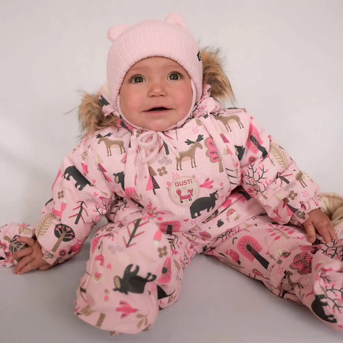 Combinaison de neige une-pièce pour bébé fille Gusti® Bambi - Rose, tailles 6M–18M | Style GW6GZ233