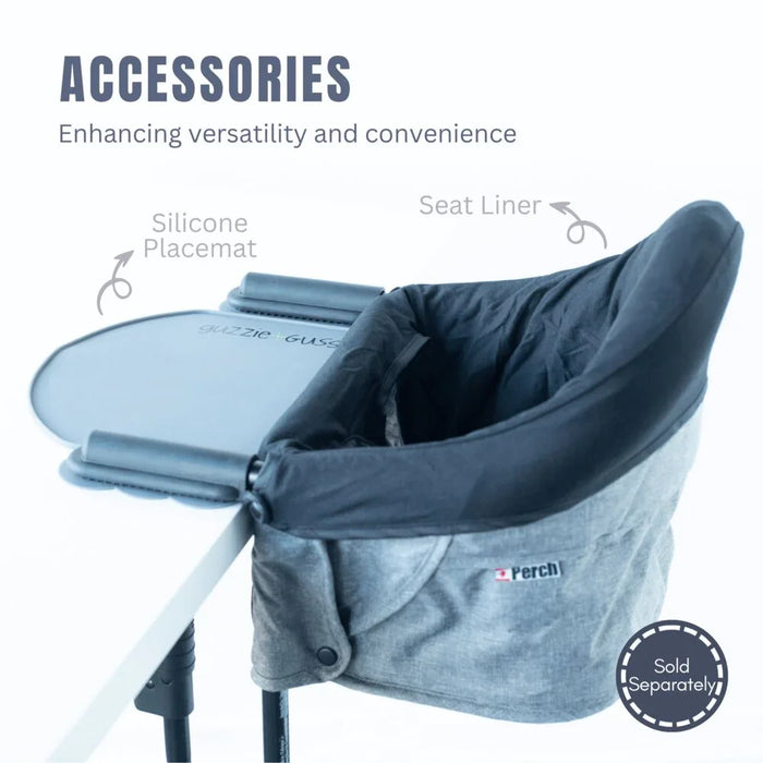 Guzzie&Guss® - Guzzie&Guss® Perch Hook-On Highchair – Tropical Green (Sleek Chrome Edition)