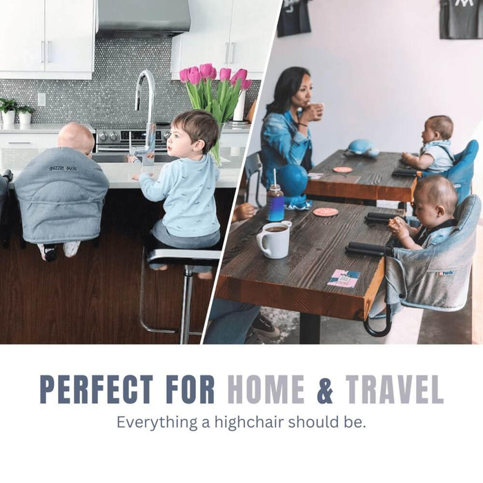 Guzzie&Guss® - Guzzie&Guss® Perch Hook-On Highchair – Tropical Green (Sleek Chrome Edition)