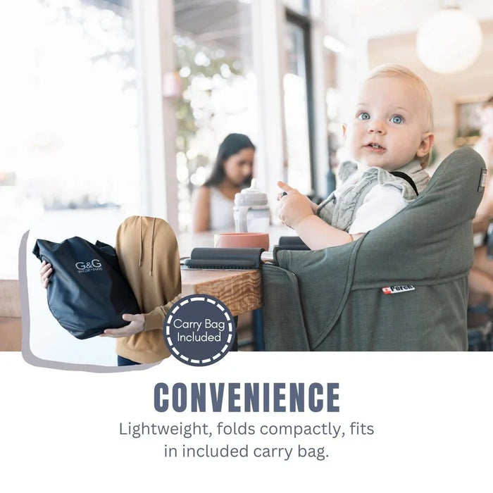 Guzzie&Guss® - Guzzie&Guss® Perch Hook-On Highchair – Tropical Green (Sleek Chrome Edition)