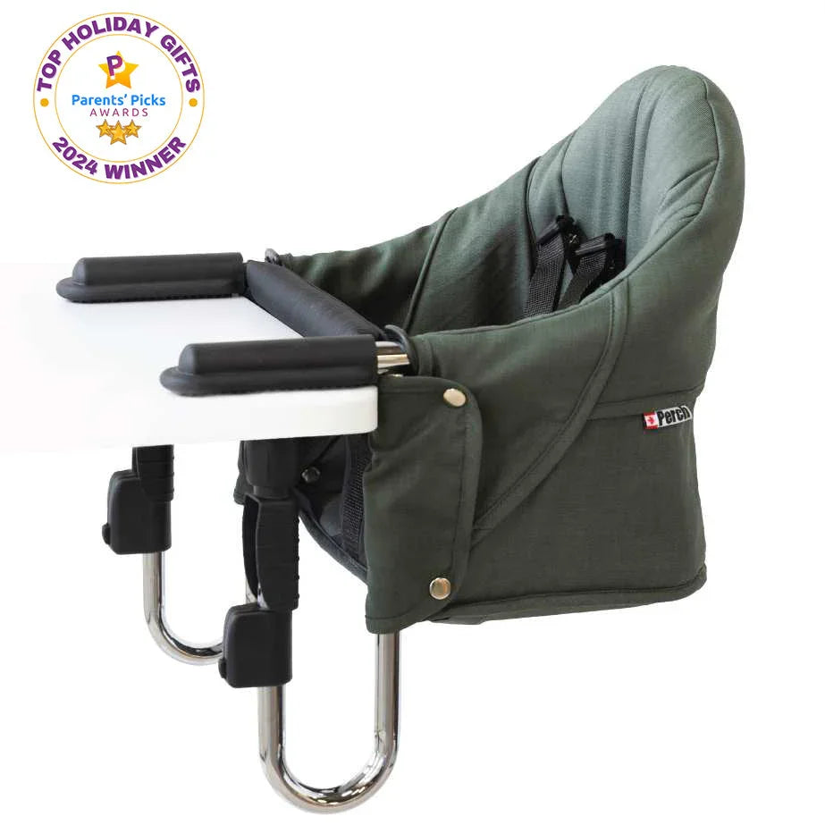 Guzzie&Guss® - Guzzie&Guss® Perch Hook-On Highchair – Tropical Green (Sleek Chrome Edition)