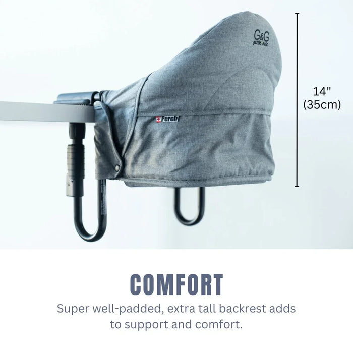 Guzzie&Guss® - Guzzie&Guss® Perch Hook-On Highchair – Tropical Green (Sleek Chrome Edition)