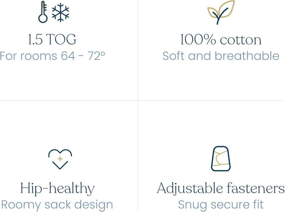 HALO® - Halo Sleepsack Swaddle 100% Cotton Ocean Life 1.5 TOG