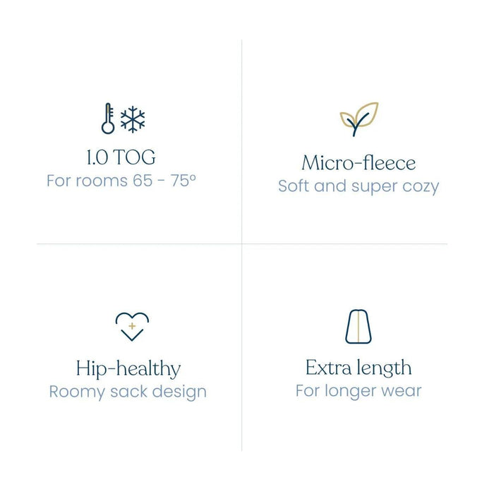 HALO® - Halo Sleepsack Wearable Blanket Micro-Fleece Gingham Blue 1.0 TOG