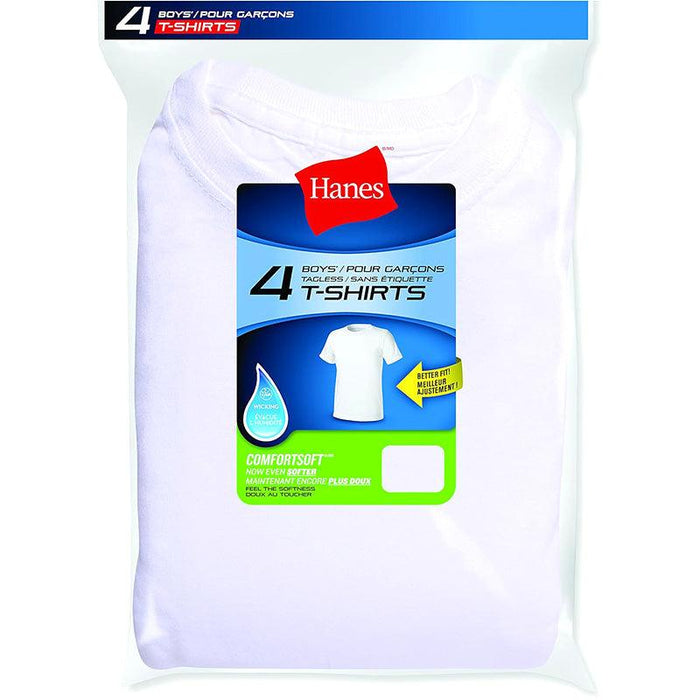 Hanes - Hanes Boys Tagless Crew Tee - 4pk