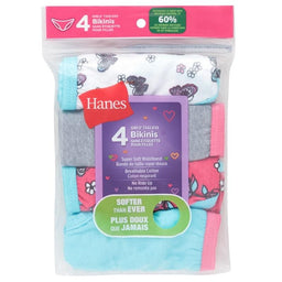 Hanes - Hanes Girls Assorted Tagless Bikini Briefs - 4pk