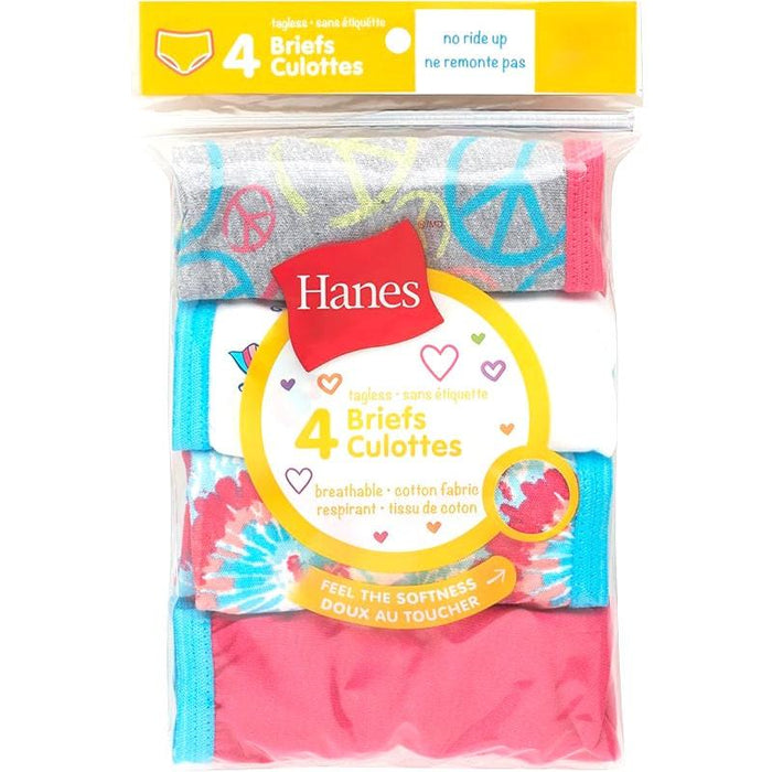 Hanes - Hanes Girls Assorted Tagless ComfortSoft Briefs - 4pk
