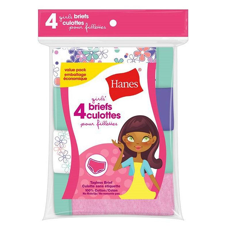 Hanes - Hanes Girls Assorted Tagless ComfortSoft Briefs - 4pk