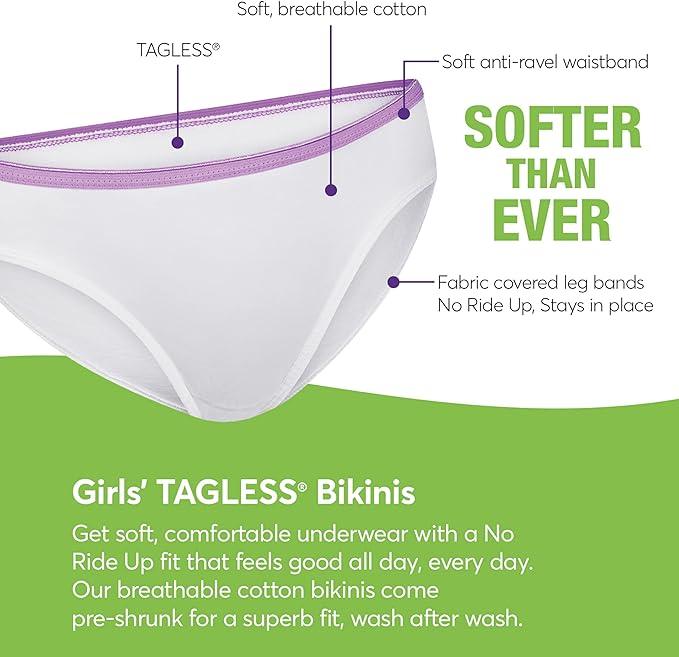 Hanes - Hanes Girls Assorted Tagless ComfortSoft Briefs - 4pk
