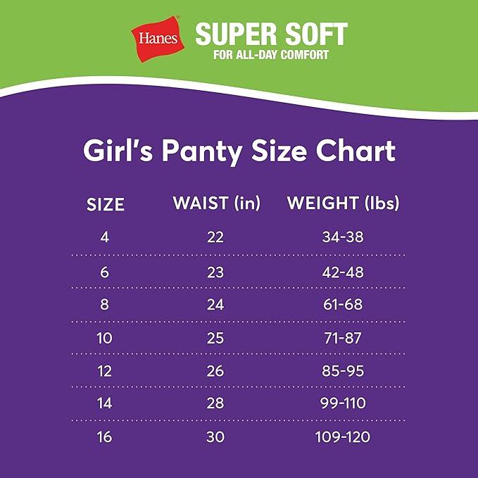 Hanes - Hanes Girls Assorted Tagless ComfortSoft Briefs - 4pk
