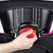 Harmony Dreamtime Elite High Back Booster Car Seat adjustable headrest shown with hand turning red knob