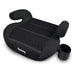 Harmony Dreamtime Elite high back booster car seat in black with cup holder on white background.