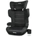 Harmony Dreamtime Elite high back booster car seat in black with cup holder shown on a white background.