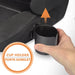 Harmony Dreamtime Elite High Back Booster car seat with a removable cup holder being attached by hand.