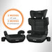 Harmony Dreamtime Elite high back booster car seat shown in two configurations on a white background.