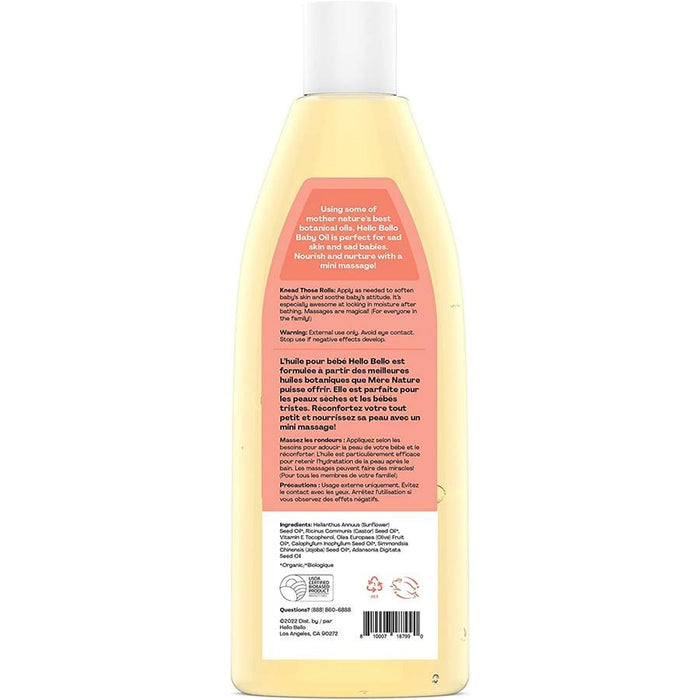 Hello Bello - Hello Bello Baby Oil Hypoallergenic - Fragrance Free - 9.5 fl oz / 281ml