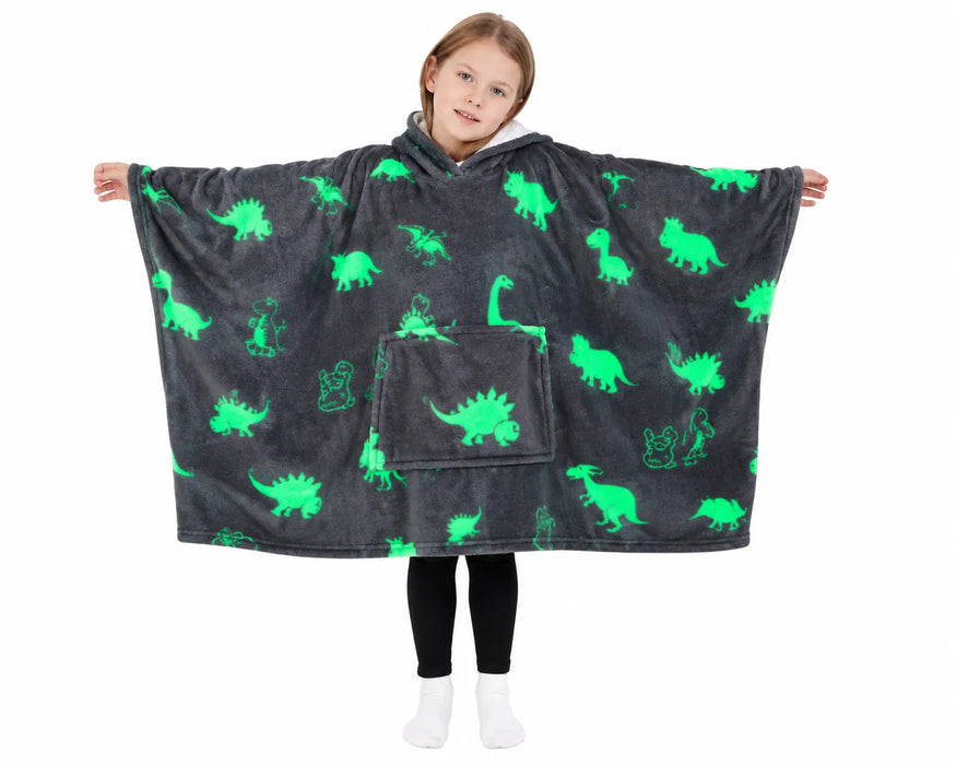 Hong&Atrs® Glow in the Dark Kids Hooded Blanket