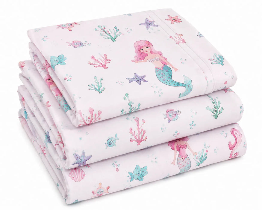Hong&Atrs® Printed Kids 600 Thread Count Cotton Blend Sheet Set (Twin)
