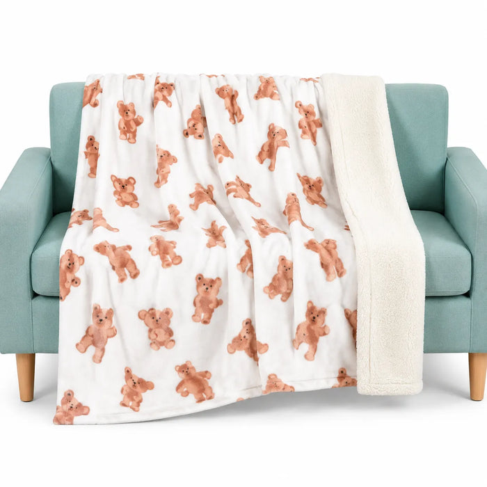 Hong&Atrs® Printed Flannel Fleece Throw Blanket Soft Cozy Plush Blanket