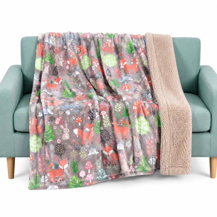 Hong&Atrs® Printed Flannel Fleece Throw Blanket Soft Cozy Plush Blanket
