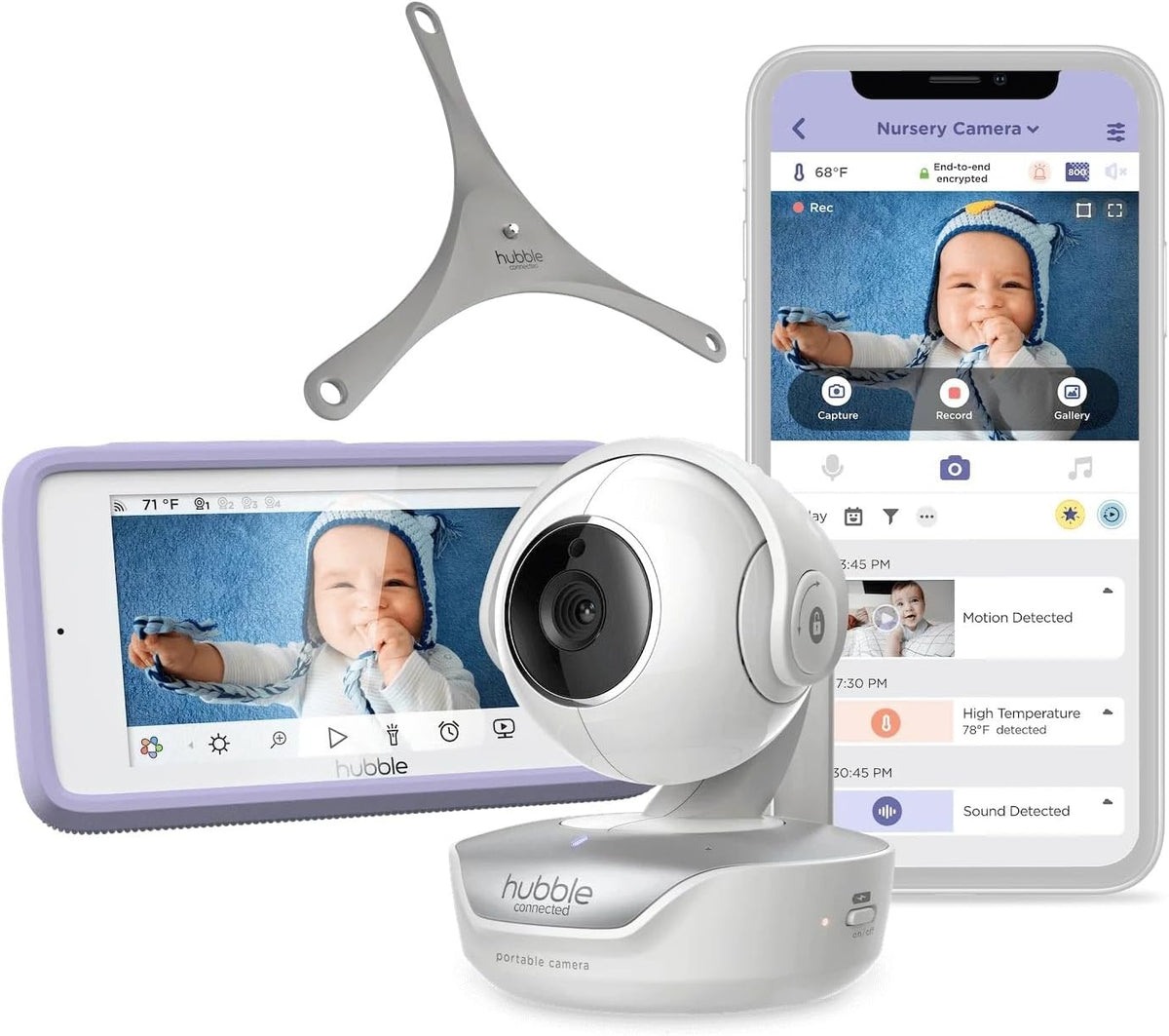 Pal Monitor Hubble Nursery Pal Deluxe 5″ Smart Baby Monitor – 1 Camera — Goldtex