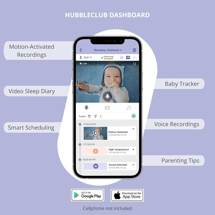Hubble Connected Nursery Pal Deluxe 5″ Smart Baby Monitor