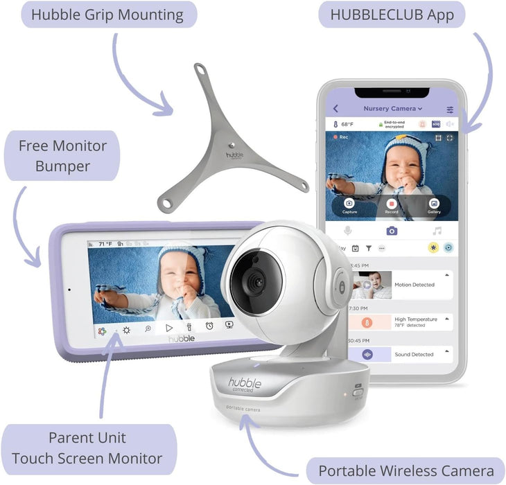 Hubble Connected Nursery Pal Deluxe 5″ Smart Baby Monitor