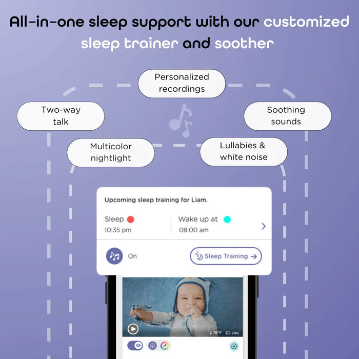 Hubble® - Hubble Connected SkyVision AI Pro Twin Smart Baby Monitor with Dual HD Cameras and Adjustable Crib Mount