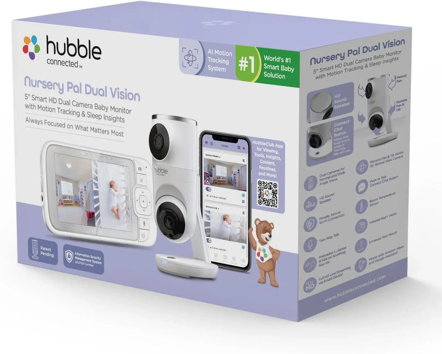 Hubble® - Hubble Nursery Pal Dual Vision Baby Monitor – 5" Smart WiFi Monitor with Dual Cameras