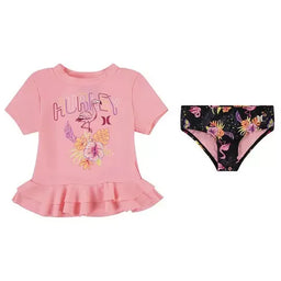 HURLEY® - Hurley Girls' [2-4T] Floral Rashguard Two-Piece Set