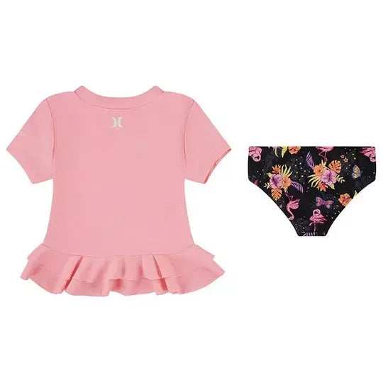 HURLEY® - Hurley Girls' [2-4T] Floral Rashguard Two-Piece Set