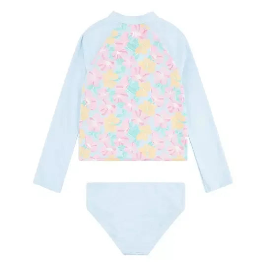 HURLEY® - HURLEY® Junior Girls' [7–16] Rashguard + Swim Bottom Two-Piece Set – Blue Ice