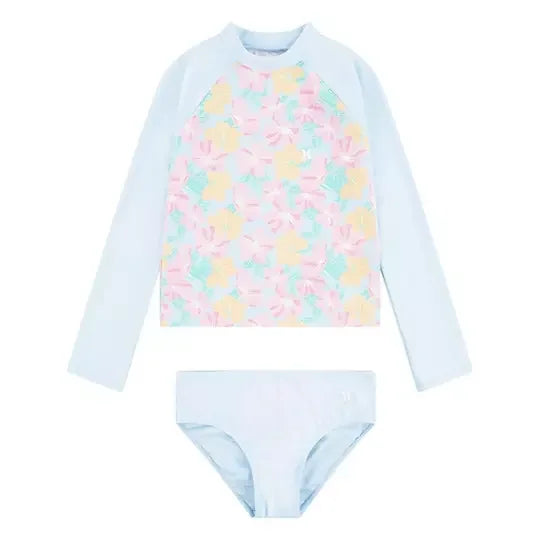 HURLEY® - HURLEY® Junior Girls' [7–16] Rashguard + Swim Bottom Two-Piece Set – Blue Ice