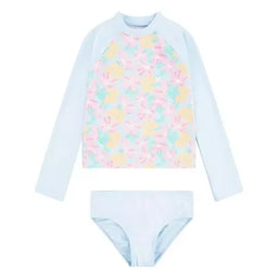 HURLEY® - HURLEY® Junior Girls' [7–16] Rashguard + Swim Bottom Two-Piece Set – Blue Ice