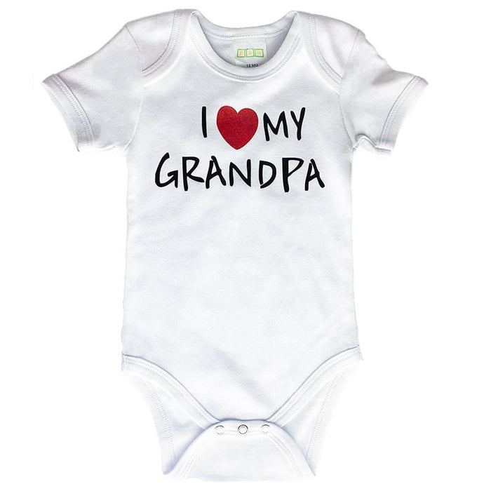Pam I Love Grandpa Baby Onesie - White