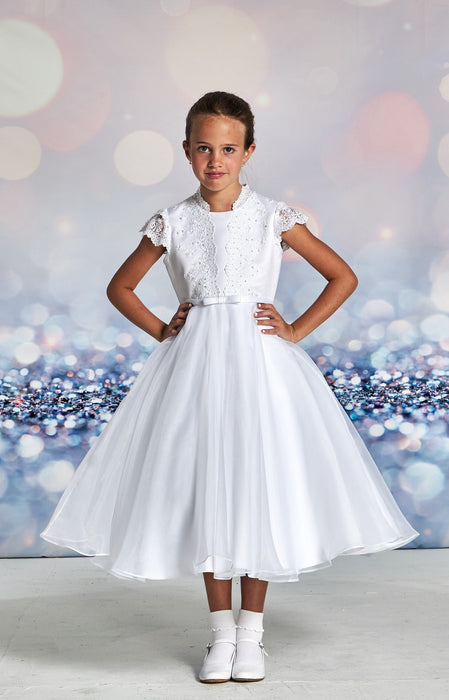 Macis Design Sheer Lace Sleeve Kids Dress - 124408X