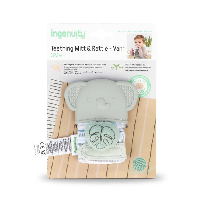 Ingenuity® - Ingenuity Van the Elephant | Baby Teething Mitt & Rattle