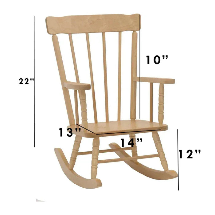 J.B. Poitras® - Junior Child's Rocking Chair – Solid Wood Classic by J.B. Poitras
